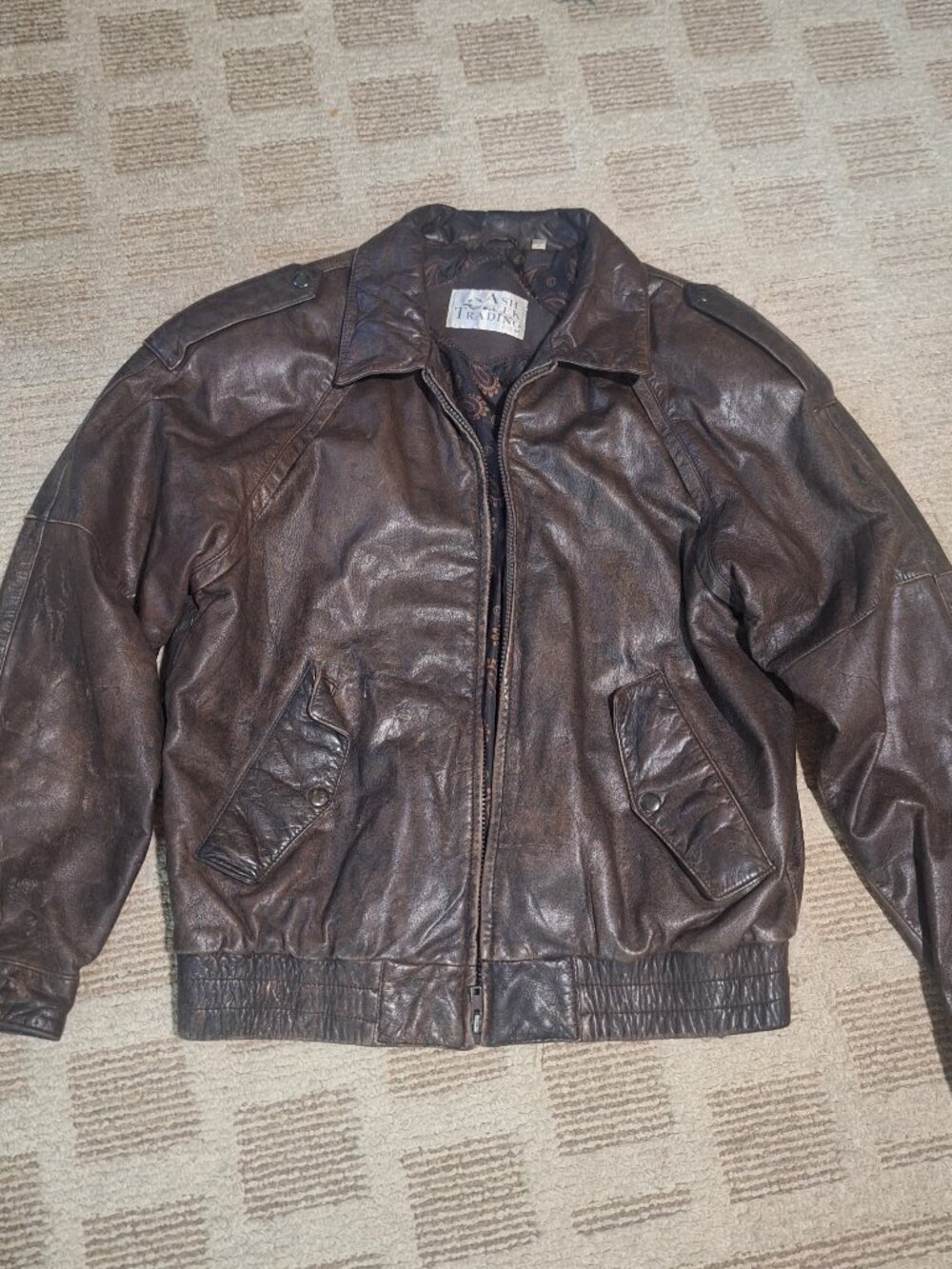 Vintage Ash Creek Trading M Leather Shell Jacket